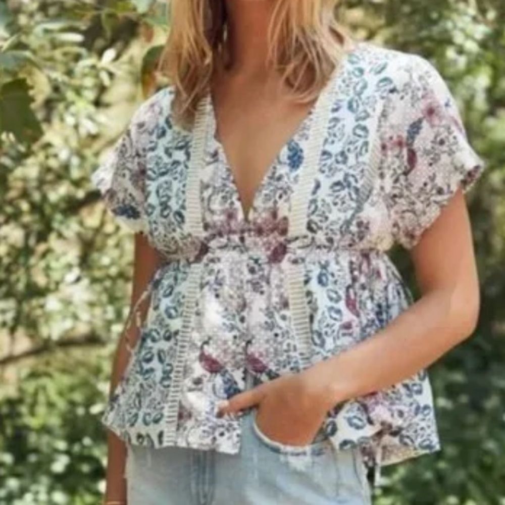 Tularosa peacock‎ moonrise blouse floral boho